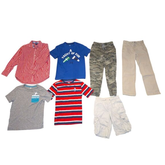 GAP Other - Huge Lot 7 Boys Long Sleeve Button Shirt Tee Tops Khaki Pants Cargo Shorts 10/12